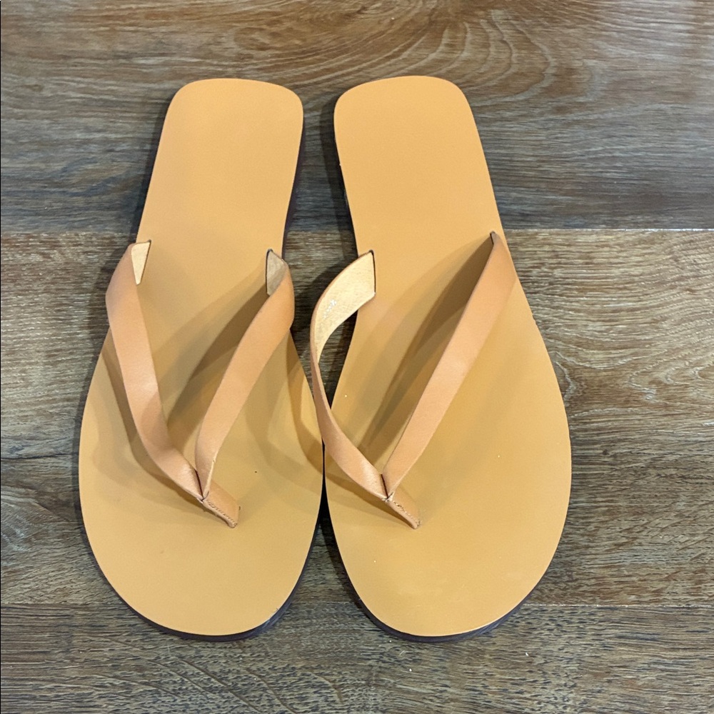 Madewell Gabi Thong Leather Sandals Desert Camel Sz 9.5 - Picture 3 of 4